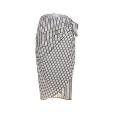 H&M, Wickelrock, Größe: S, Beige/Schwarz, Streifen, Damen #ImY