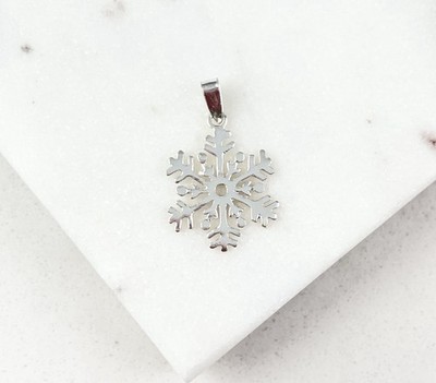 Vintage 925 Sterling Silber Schneeflocke Winter Charm Anhänger 