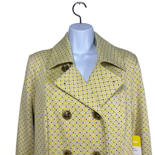 CAbi Small NWT 6249 Hobnob Yellow Topper Coat Jacket Double Breasted Flounce Hem - Picture 5 of 14