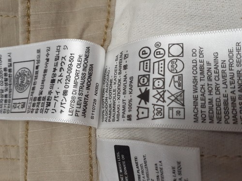 Levi Strauss Two Horse Marke Herren Träger Cargo Shorts beige flache Vorderseite Größe 32 - Bild 9 von 9