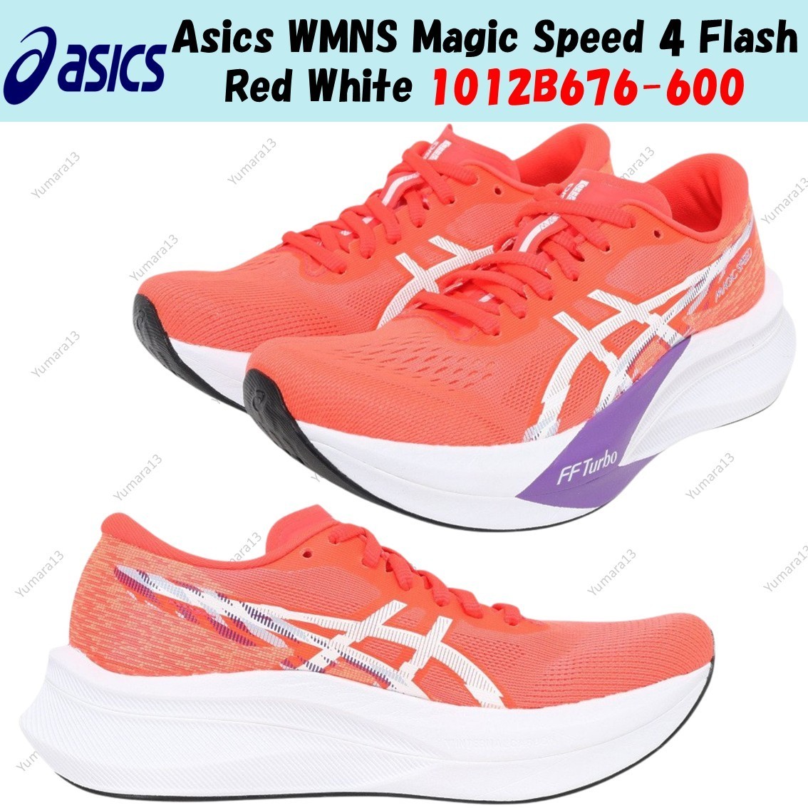 Asics WMNS Magic Speed 4 Flash Red White 1012B676-600 Women's Size