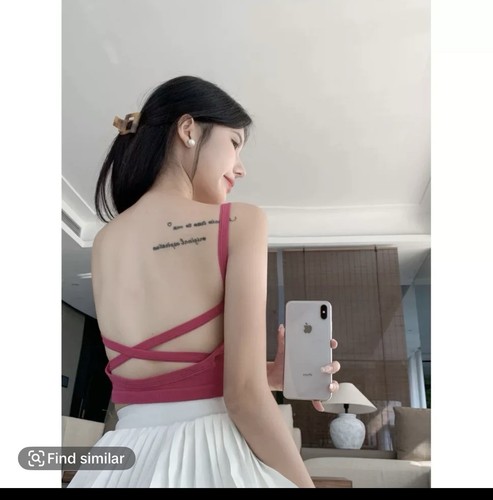 Cupkiss Cross Back Sports Bra for Women Padded Strappy Yoga Bra/s - Picture 5 of 7