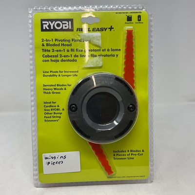 #ad #ad Ryobi AC053N1FH REEL EASY 2 in 1 Pivoting Fixed Line and Bladed Head *Read* $21.99