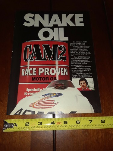 CAM 2 OIL DON THE SNAKE PRUDHOMME ORIGINAL 1978 AD - Picture 11 of 12