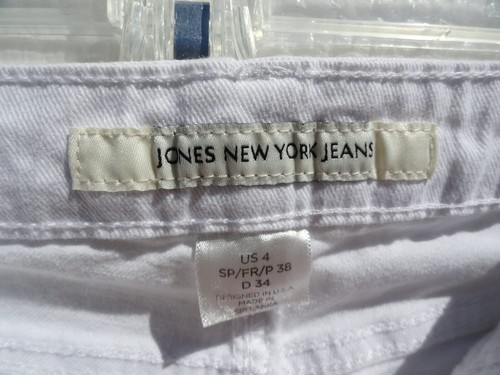 Jones New York White Soho Ankle Pants Mid Rise Jeans 5 Pocket Women's Size 4 - Picture 4 of 10