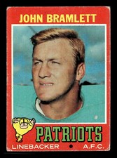 John Bramlett 1971 Topps #223 New England Patriots Poor