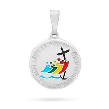 Medaglia in argento con ciondolo logo Giubileo 2025 Benedetta dal Papa