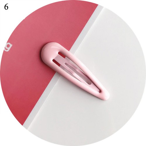 5cm Snap Hair Clip Glitter Waterdrop BB Hairpin Solid Color Metal Barrettes # - Picture 16 of 31