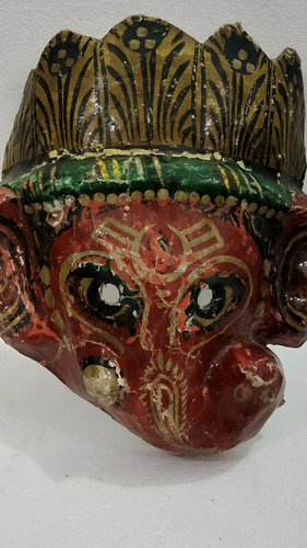 Vintage Ganesh Ji Mask paper Made in India MSK58 - Video 1 of 1