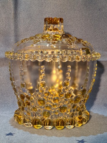 Bowle Set Glas 1 Schale 10 Tassen Yellow Bubbles Schweres Massives Glas - Bild 2 von 14