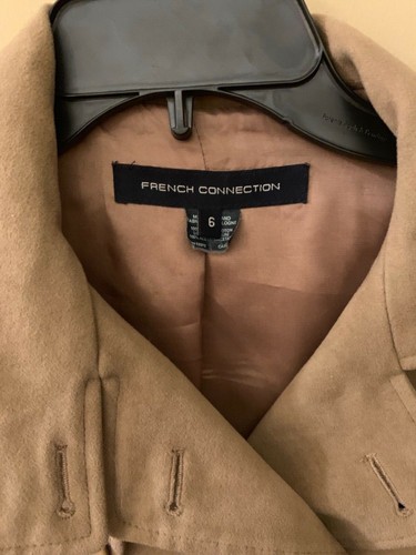 Womens French Connection Jacket Size 6 tan blazer trench coat - Picture 2 of 4