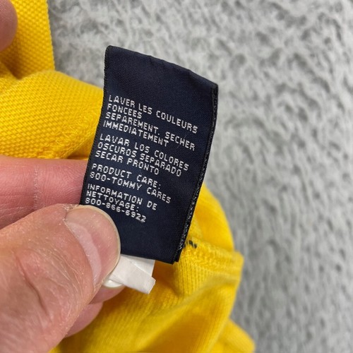 Tommy Hilfiger Polo Shirt Men 2XL Yellow Cotton Golf Rugby Short Sleeve VTG XXL - Picture 8 of 15
