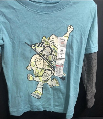 NWT Disney Jumping Beans Buzz Lightyear 2Fer Long Sleeve Shirt Blue Size 24M - Picture 3 of 5