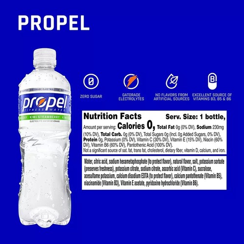 Propel, Kiwi Strawberry, Zero Calorie Sports Drinking Water with Electrolytes an - Picture 2 of 8