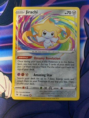 Pokemon TCG Vivid Voltage Jirachi Amazing Rare 119/185 Pulled to Sleeve