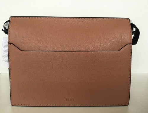 REISS Crossbody Conway Lock Clos. Premium Strukturledertasche Rosenholz/Gold - Neu mit Etikett - Bild 7 von 12