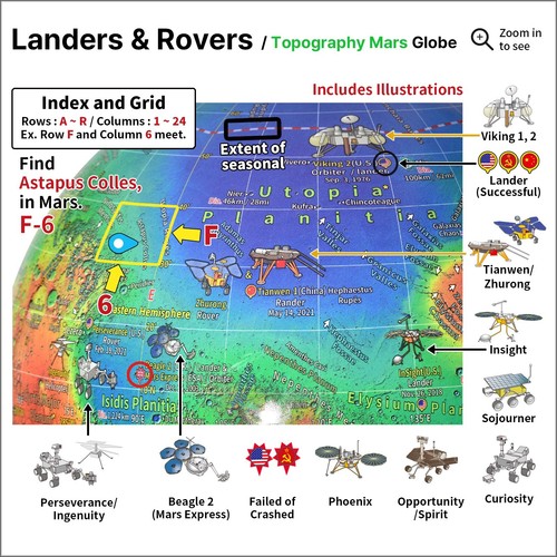 Mapsoft Guide Topographie Mars Globe, 24 cm/9,5 Zoll, RT-24 - Bild 6 von 8