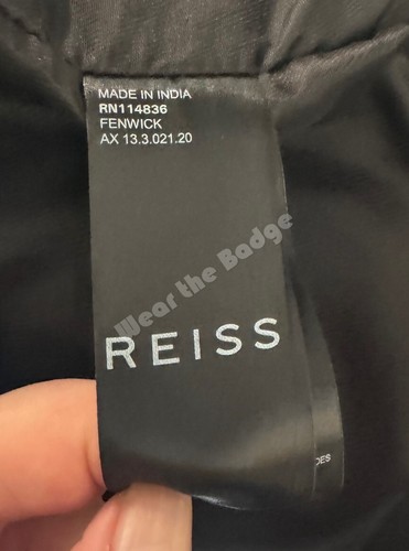 REISS FENWICK BLACK LAMB LEATHER BIKER BLOUSON JACKET UK40 LARGE RRP £450 BNWT - Picture 13 of 18