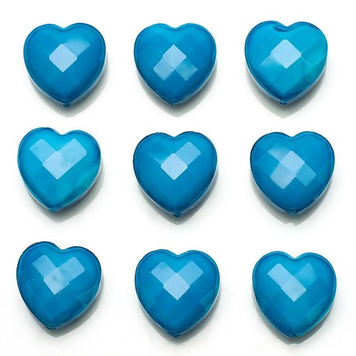 10pcs 16mm Heart Shape Faceted Opaque Glass Loose Beads for Jewelry Making - Picture 10 of 17
