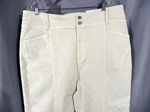 New Ann Taylor Jeans "The Straight" Pants Size 18 Cream Stretch High Rise Casual - Picture 4 of 7