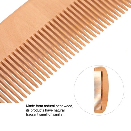 Kit Pettine Legno Barba Uomo Portatile Baffi Cura Capelli Spazzola Forma Strumenti AP9 - Foto 2 di 13