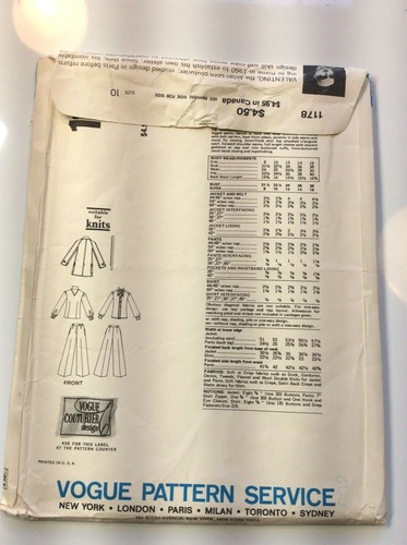 Vogue 1178 Valentino Misses' Jacket, Pants and Shirt Size 10 - Picture 2 of 3