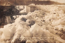 RPPC Power House Cofferdam Ice Jam Keokuk Iowa Oversize  1912 Postcard