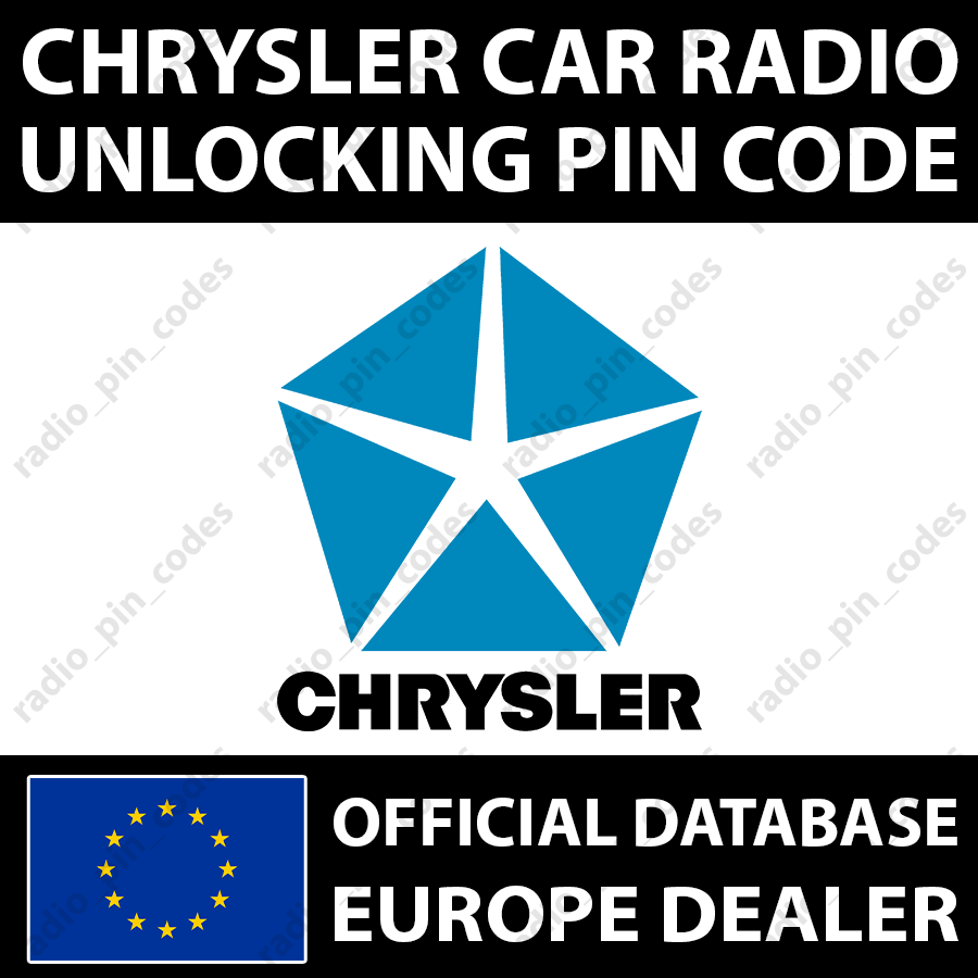 CHRYSLER RADIO PIN CODE ALL MODELS T00AM T**QN TM9 TVPQN TOMYD