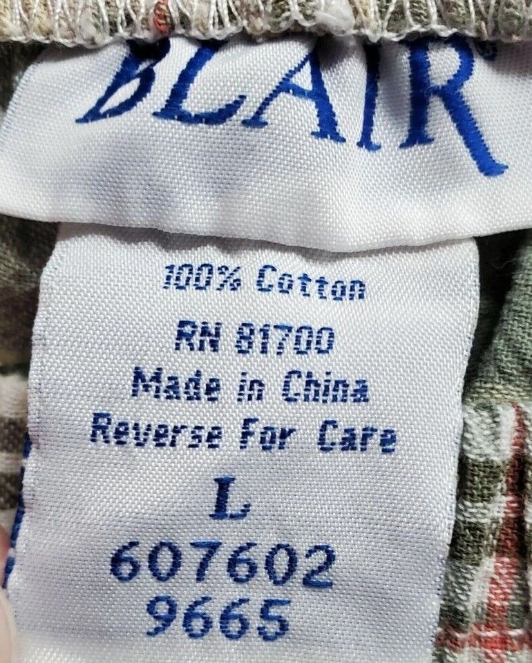 Брюки-капри женские Blair размер L большие зеленые коричневые белые красные клетчатые - Изображение 2 из 4