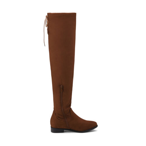 DREAM PAIRS Women's Over The Knee High Low Block Heel Riding Boots - Picture 18 of 22