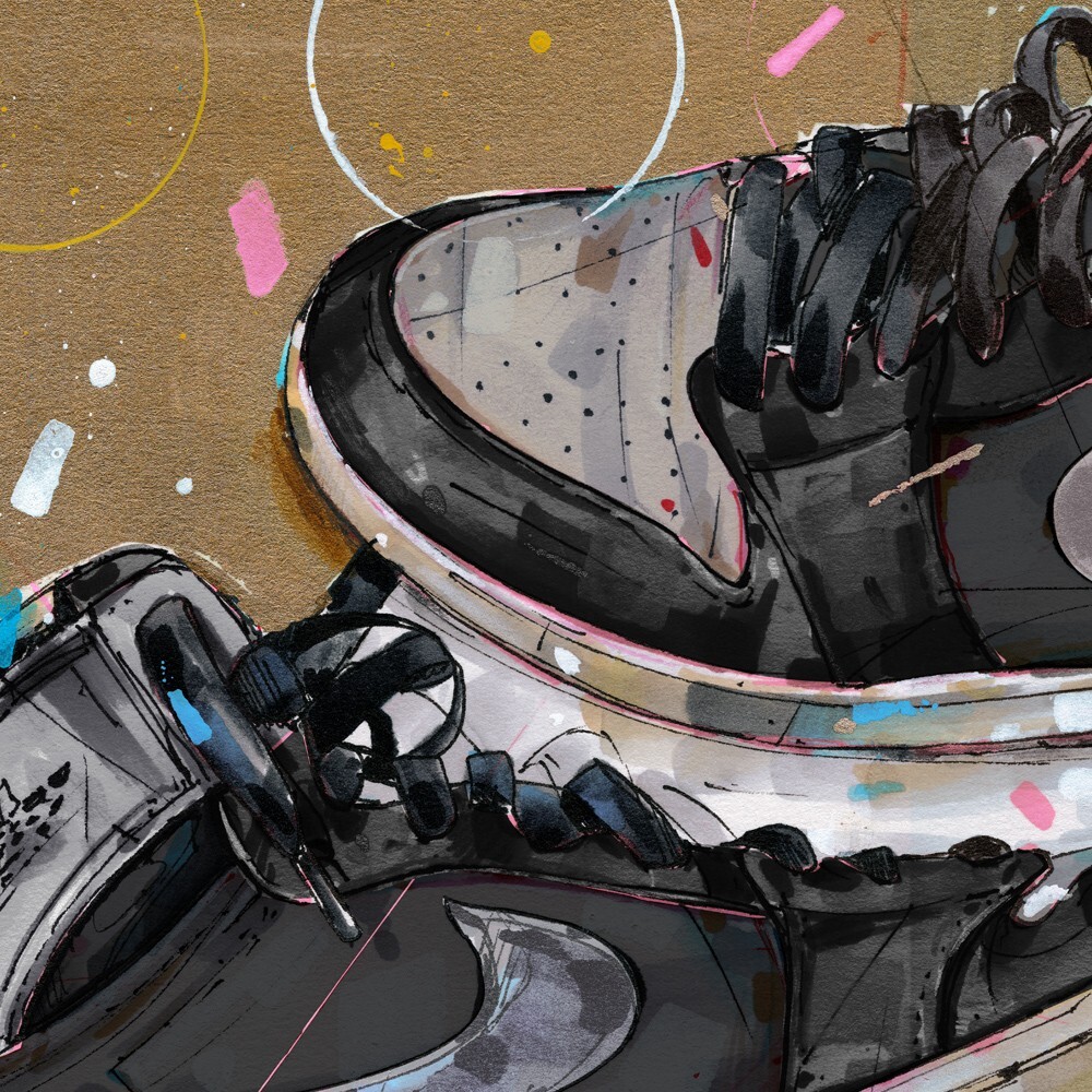 Nike air Jordan 1 Shadow 1.0 art print (50x70cm / 19.68×27.56 inch