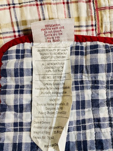 Lil Dickens Kids Madras Plaid Patchwork Quilt Reversible Cotton Twin 70 x 86 in - Picture 10 of 12