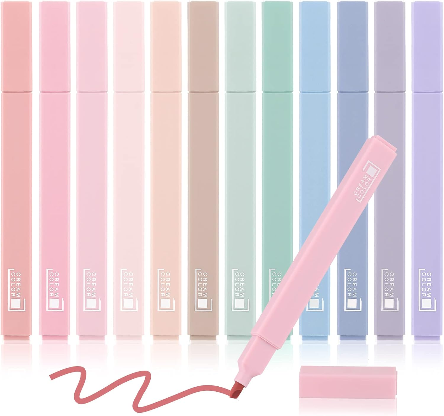 12 Pieces Aesthetic Bible Highlighters and Pens No Bleed with Chisel Tip Pastel-image