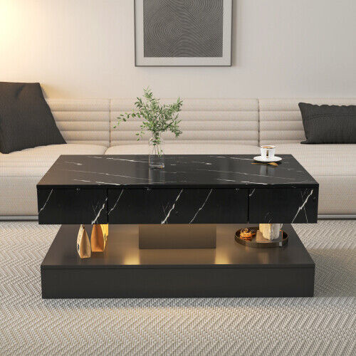 16.93" High Led Coffee Table Modern Coffee Table For Living Room Large Furniture