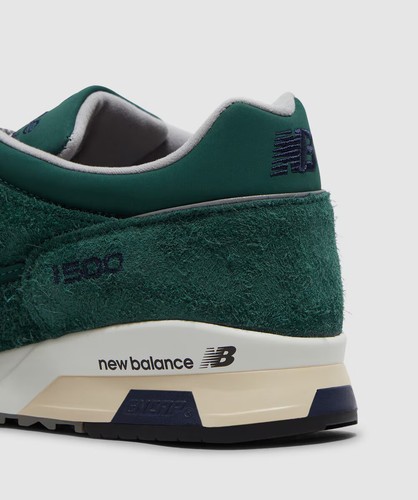 New Balance Mens 1500 MADE in England Premium Leather Shoes IN Green and White - Picture 8 of 9
