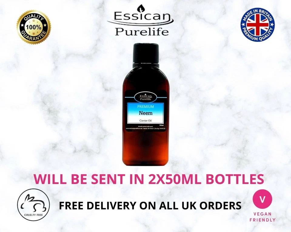 PURE-LIFE 100% Pure Neem Oil ,Carrier Oil ,Unrefined Cold Pressed 100ml to 1000ml (5 size)