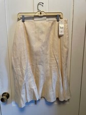 Lauren Ralph Lauren Beige Linen Skirt 16 NWT