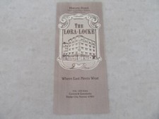 Vintage THE LORA-LOCKE HISTORIC HOTEL Dodge City KS Kansas BROCHURE PAMPHLET