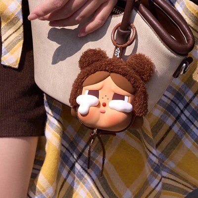 cry baby Earphone Case ブラウン Authentic) Pop Mart CRYBABY Crying Again - Earphone Case