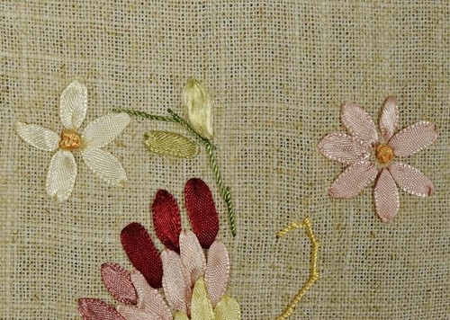 Celeste Antico Francese Corridoio da Tavolo da Nastro/Pelmet, Fiori e Farfalle - Foto 18 di 24