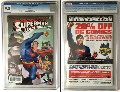 Superman Unchained 1 CGC 9.8 Variant Covers lot of 8 - Picture 6 of 10
