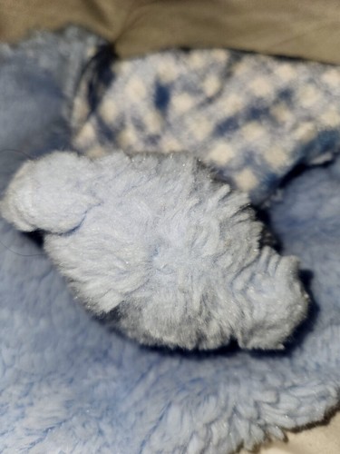 Kelly Toy Blue Teddy Bear Lovey Security Blanket Gingham Check Knotted - Picture 12 of 13