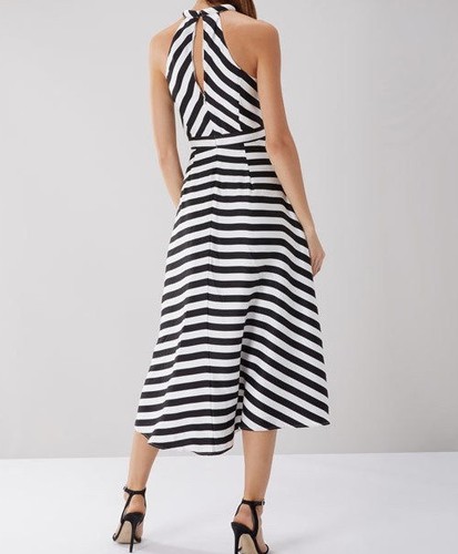 To White Midi Wedding Coast Dress 24 6 Stripe Dillon Party Women's Cocktail Uk 51XpqWPgp