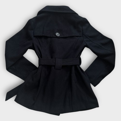 J2 BY JOU JOU Girl's Double Breasted Fleece Trench Coat Navy Blue Size L 14/16 - Picture 3 of 5