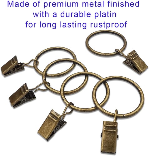 40 Pack Curtain Rings with Clips, Drapery Clips with Rings, Drapes Rings 1.26" - Picture 7 of 11