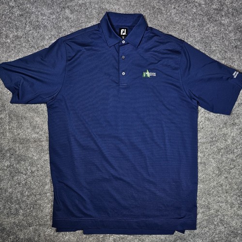 FootJoy Poloshirt Herren XXL Blau Malone Golfschläger Bestickt Polyester Elasthan - Bild 2 von 8