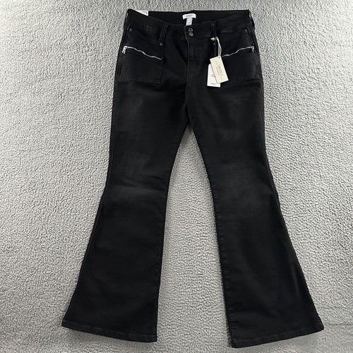 Forever 21 Damen Jeans Schwarz Größe 31 Low Rise Flare Denim Stretch Baumwollmischung - Bild 1 von 17