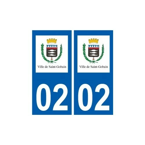 BEARN 02 Saint-Gobain logo ville autocollant plaque sticker - Angles : droits