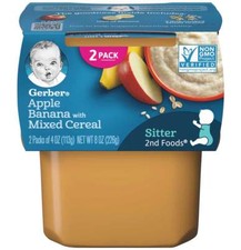 Gerber 2nd Foods Apple Banana with Mixed Cereal Non GMO   2 Ct   Pack of 4