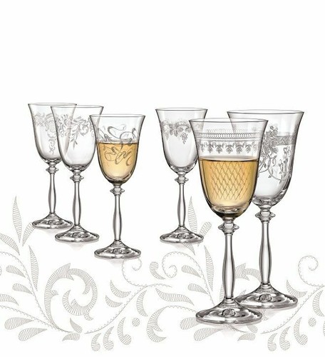 Bohemia Sektgläser Weingläser Royal Kristallglas einheitliche Gravur 6er Set - Bild 2 von 6